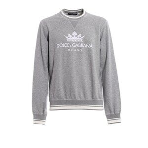 Dolce & Gabbana Milano Logo Men's Crewneck Sweatshirt Gray